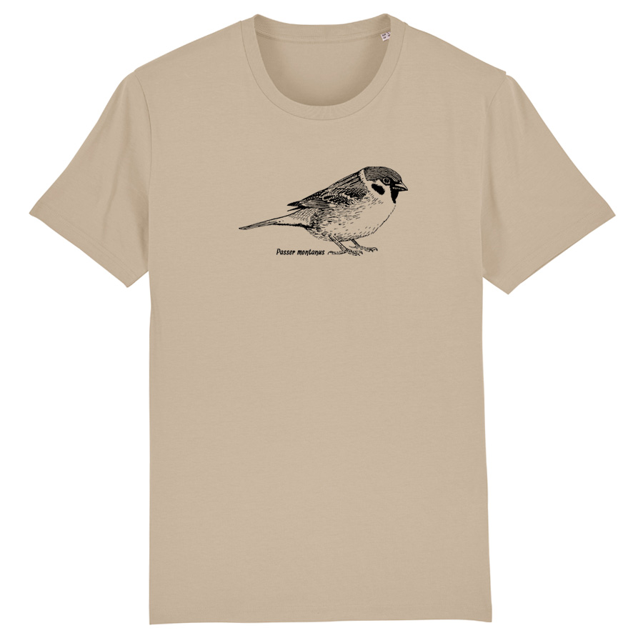 Eurasian Tree Sparrow, Organic BirdShirt, desert dust