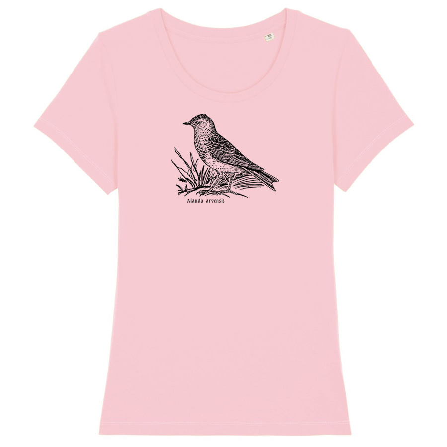 Feldlerche, Damen T-Shirt, cotton pink