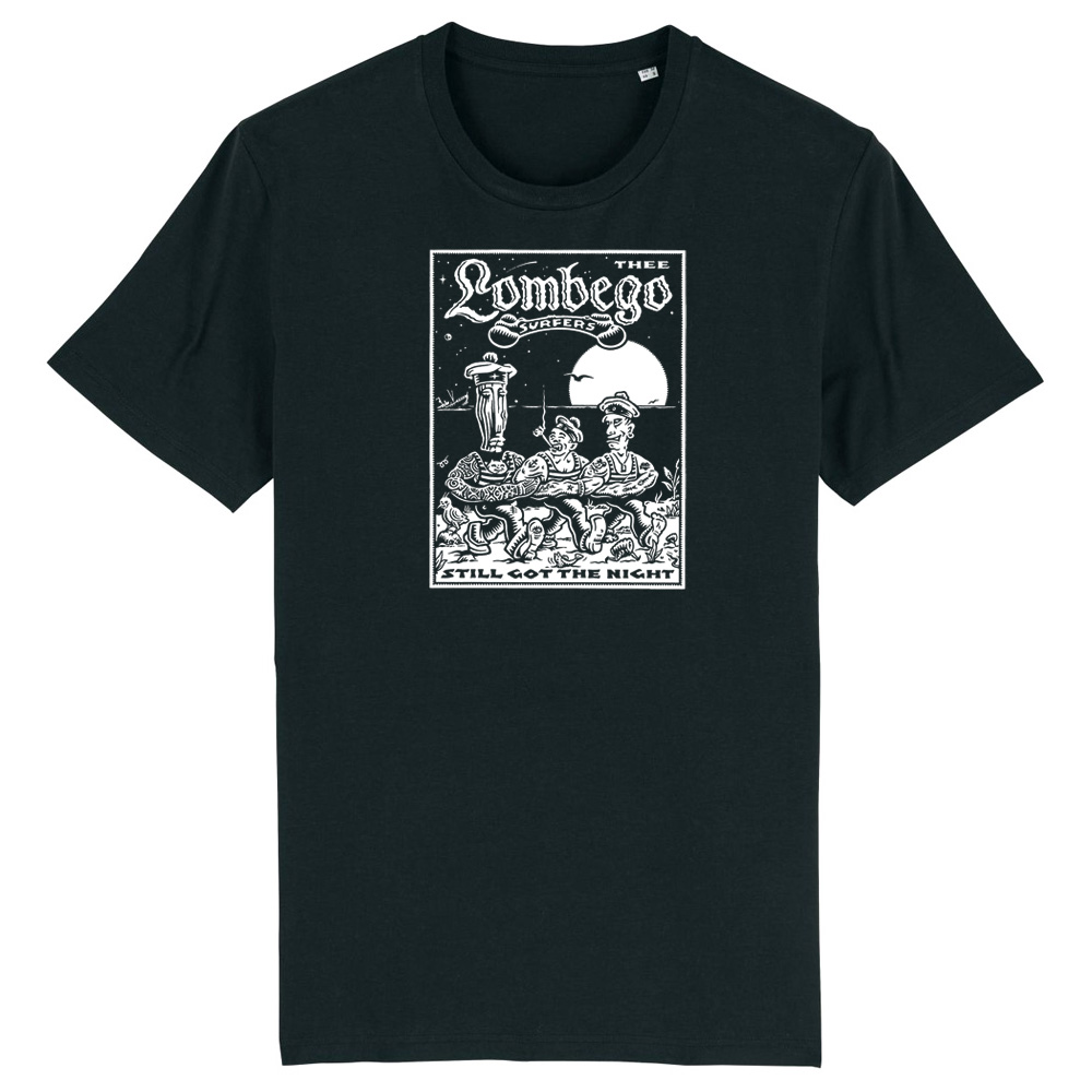 Lombego Surfers - Still Got The Night, schwarzes Siebdruck T-Shirt
