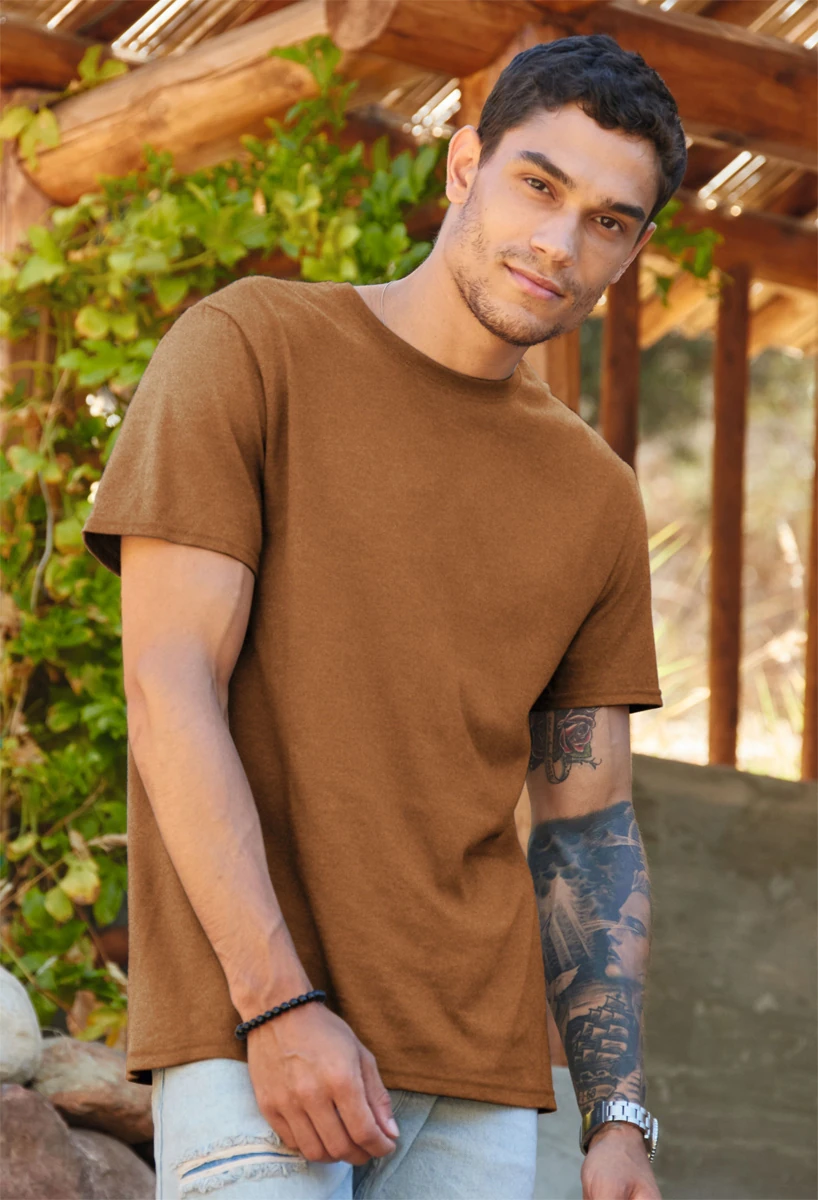 golden-pecan-farbenes Bio T-Shirt, Jerzees