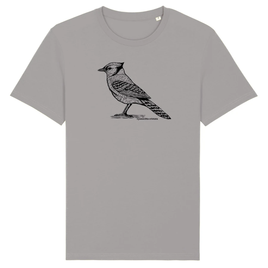 Blue Jay, opal organic BirdShirt on typeshirts.com