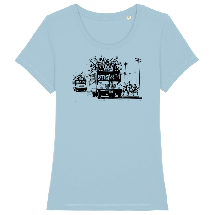 Eric Drooker: Occupy, sky blue Organic Cotton Girlie