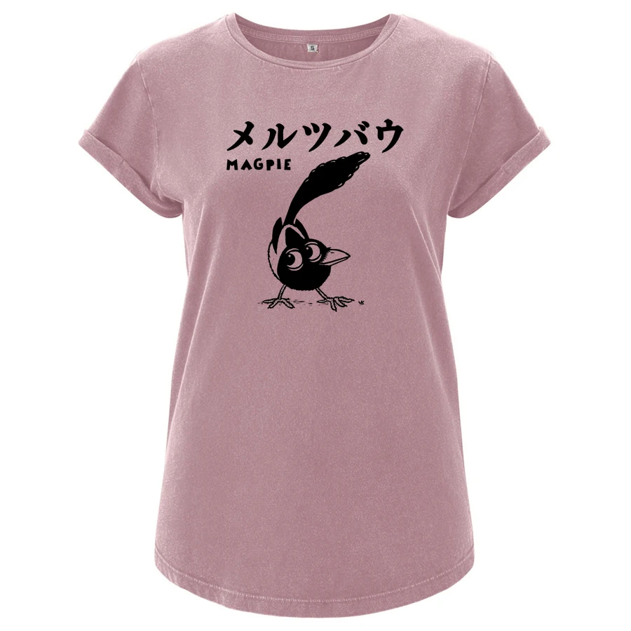 miami pink ladies t-shirt with black MERZBOW screen print