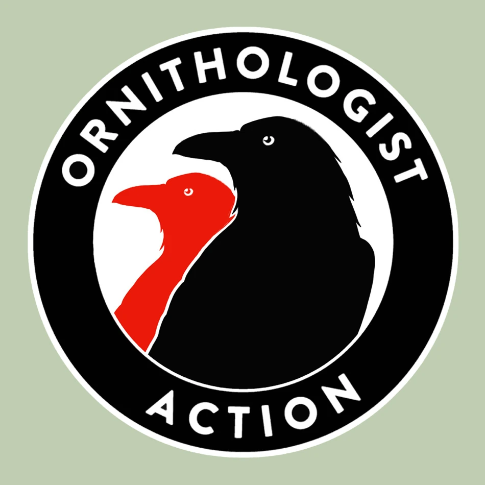 ornithologist action, round logo