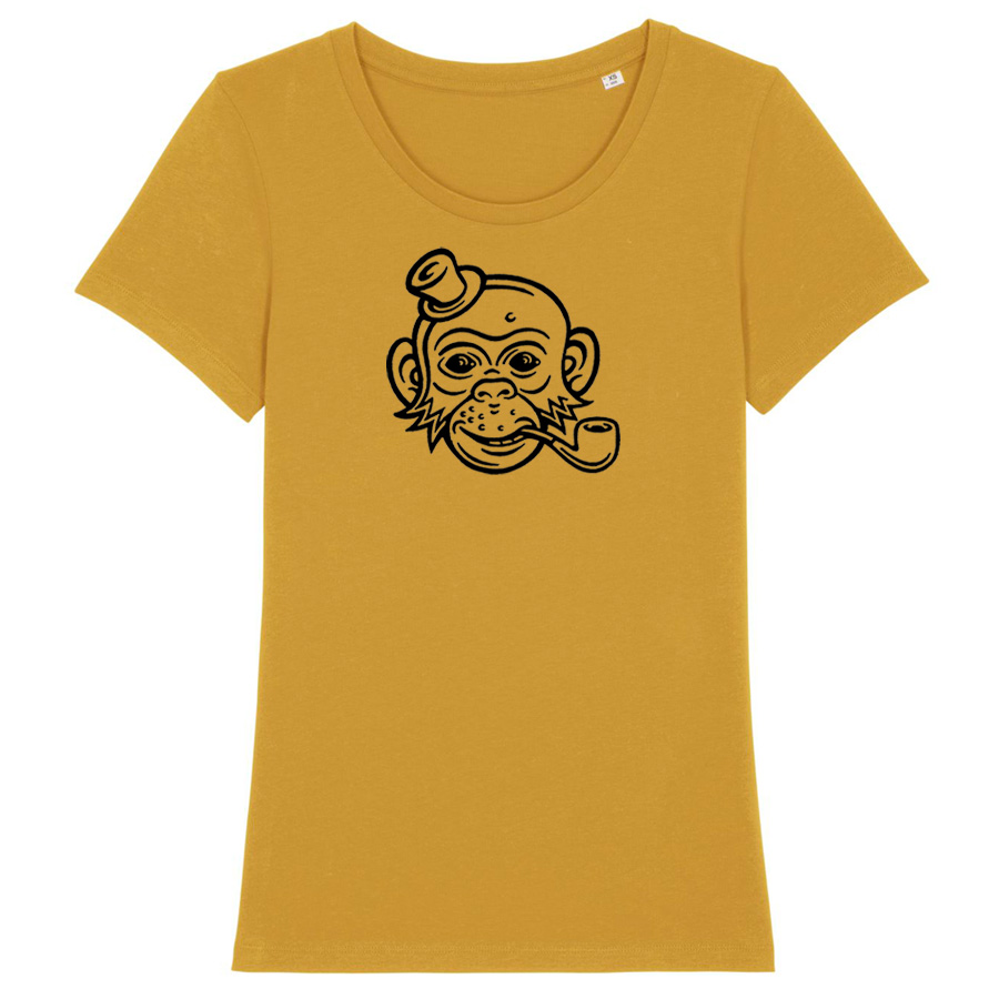 Monkey, Dirk Bonsma Ladies T-Shirt, ochre
