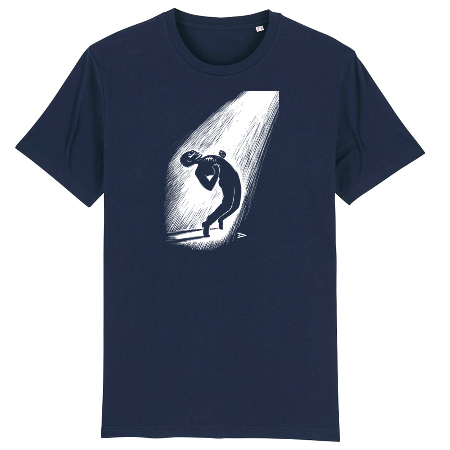 navy Eric Drooker T-Shirt, Primal Scream ScreenPrint