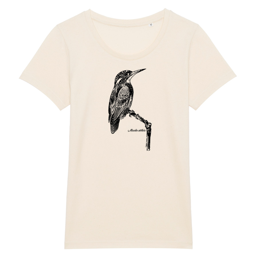 Common Kingfisher, natural Ladies T-Shirt, organic
