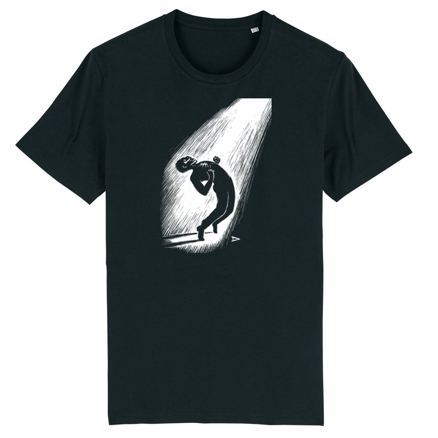 schwarzes Eric Drooker T-Shirt, Primal Scream, Siebdruck