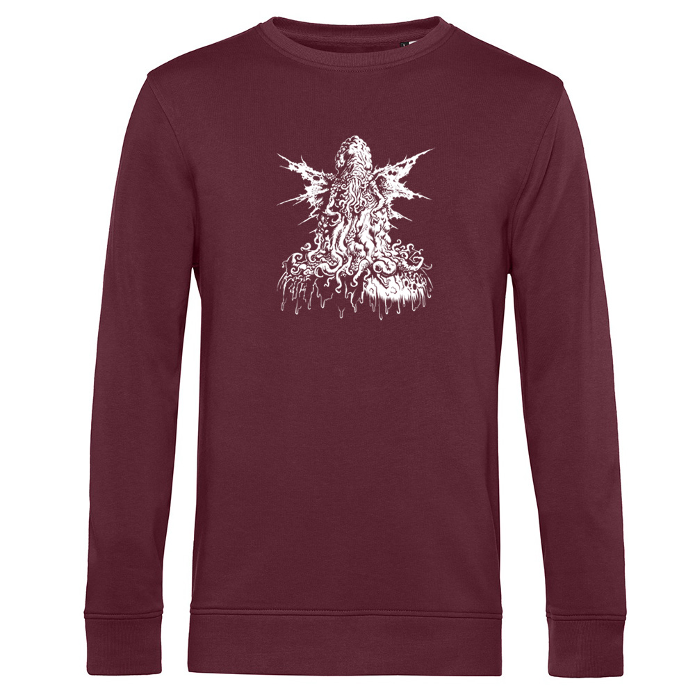 Cthulhu XV, burgundy Organic Sweater, Screen Print