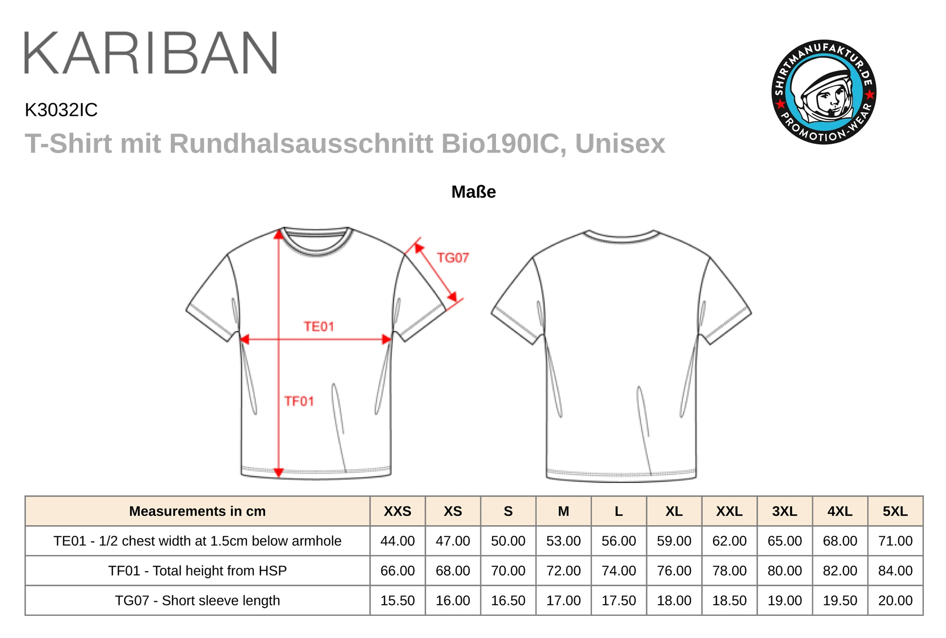 Kariban Organic190 IC T- Shirt
