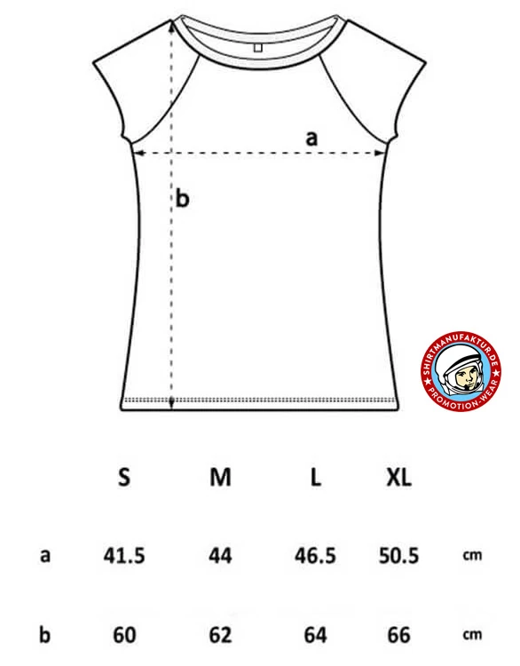 Ladies Bamboo T-Shirt N43, size-chart