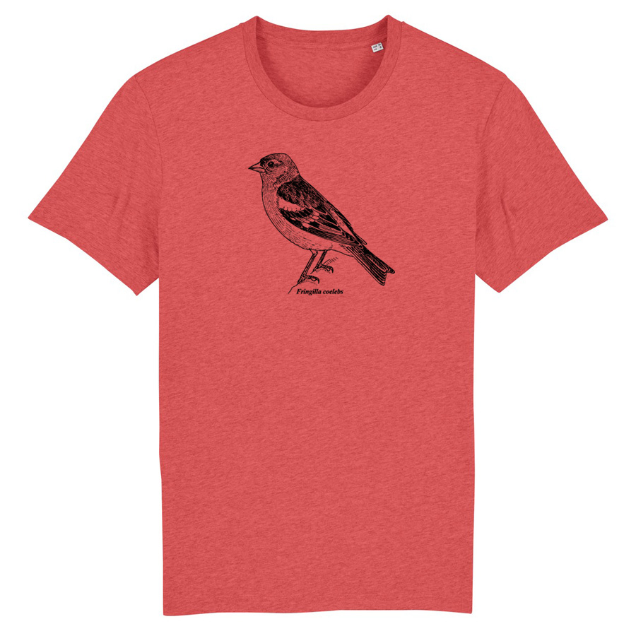 mid heather red BirdShirt, Common Chaffinch