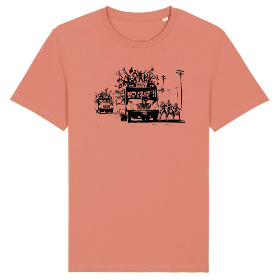 OCCUPY, rose clay Eric Drooker T-Shirt, organic