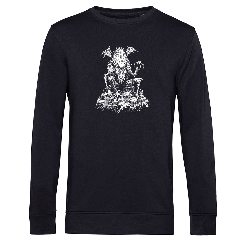Cthulhu XVII, schwarzes Sweatshirt mit Siebdruck