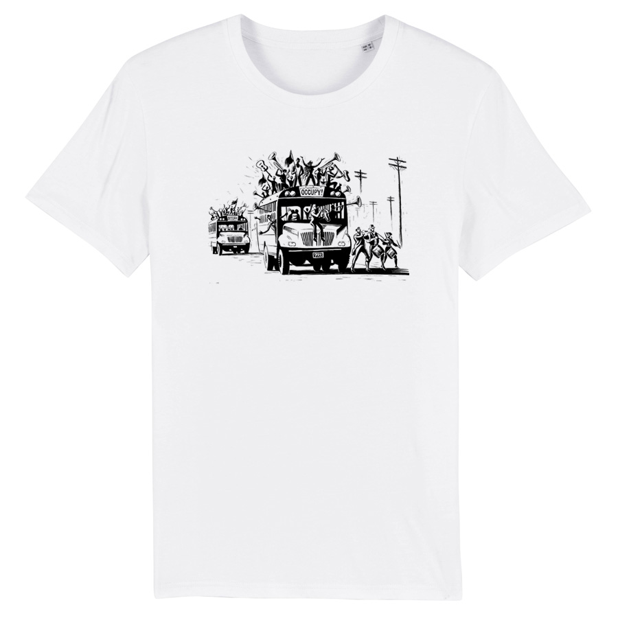 Occupy, weißes T-Shirt, Eric Drooker Design
