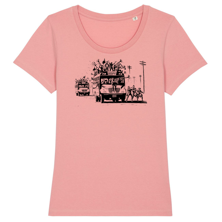Occupy by Eric Drooker, canyon pink Ladies Tee