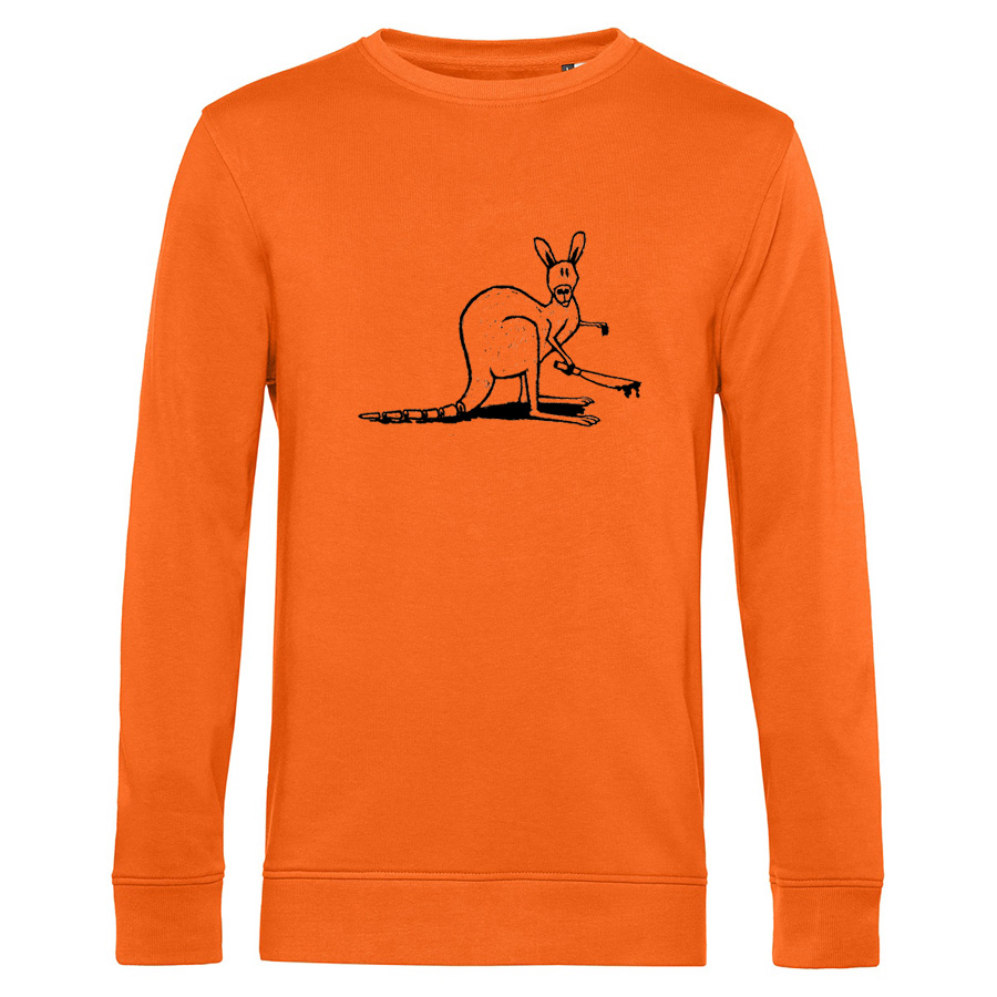 Willem Kolvoort, orange Sweatshirt, handprinted