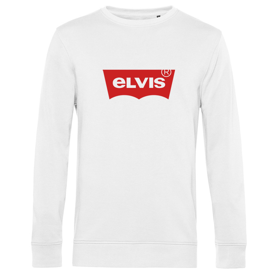 elvis, white organic Sweatshirt, handprinted