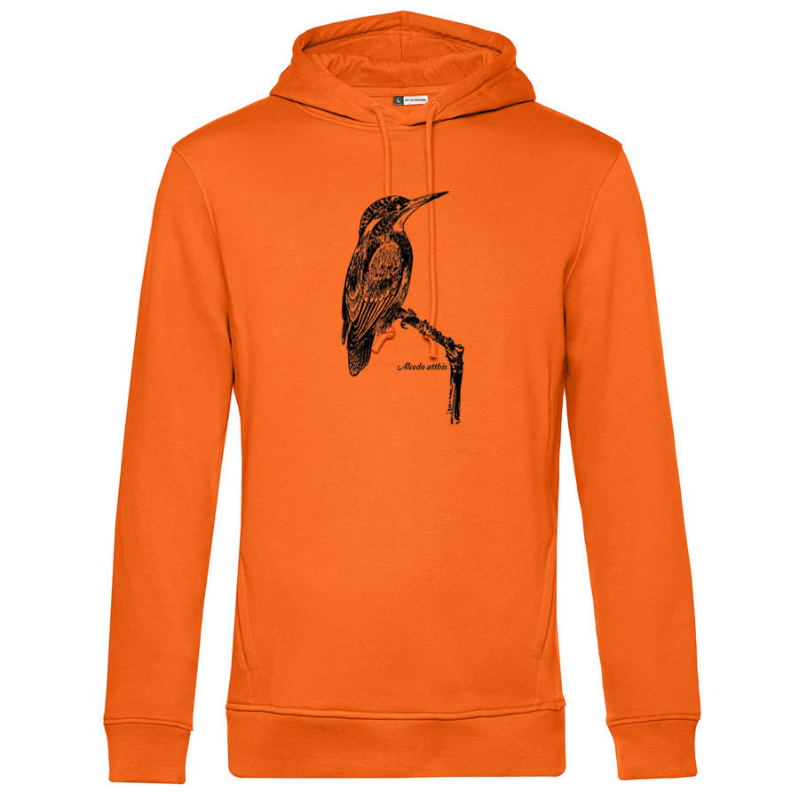 Common Kingfisher, orange Hoodie, organic