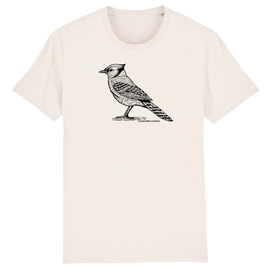 Blue Jay, Organic BirdShirt, natural