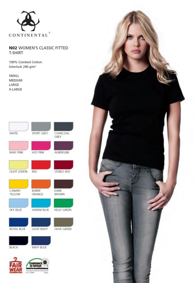 Continental Womens Classic Fitted T-Shirt